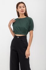 ALMA ELASTIC WAISTBAND LINEN CROP TOP