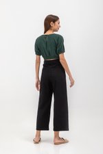 ALMA ELASTIC WAISTBAND LINEN CROP TOP