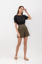 ALMA ELASTIC WAISTBAND LINEN CROP TOP
