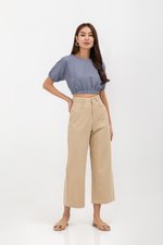 ALMA ELASTIC WAISTBAND LINEN CROP TOP