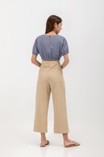ALMA ELASTIC WAISTBAND LINEN CROP TOP