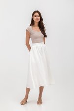 MELANIE ELASTIC WAISTBAND FLARE MAXI SKIRT