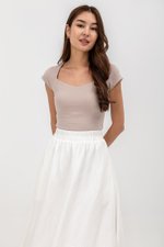 MELANIE ELASTIC WAISTBAND FLARE MAXI SKIRT