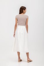 MELANIE ELASTIC WAISTBAND FLARE MAXI SKIRT
