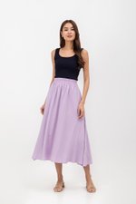 MELANIE ELASTIC WAISTBAND FLARE MAXI SKIRT