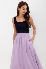 MELANIE ELASTIC WAISTBAND FLARE MAXI SKIRT