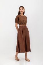 MELANIE ELASTIC WAISTBAND FLARE MAXI SKIRT