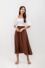 MELANIE ELASTIC WAISTBAND FLARE MAXI SKIRT