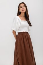 MELANIE ELASTIC WAISTBAND FLARE MAXI SKIRT