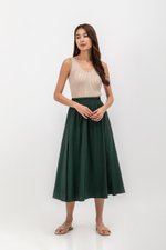 MELANIE ELASTIC WAISTBAND FLARE MAXI SKIRT