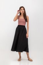 MELANIE ELASTIC WAISTBAND FLARE MAXI SKIRT