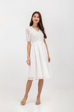 JAZMIN EYELET MIDI DRESS