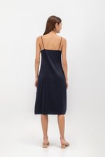 GRACELYN SATIN BUTTONDOWN MIDI SLIP DRESS