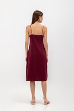 GRACELYN SATIN BUTTONDOWN MIDI SLIP DRESS