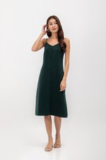 GRACELYN SATIN BUTTONDOWN MIDI SLIP DRESS