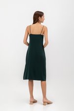 GRACELYN SATIN BUTTONDOWN MIDI SLIP DRESS