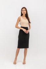 GISELLE TWEED PENCIL MIDI SKIRT