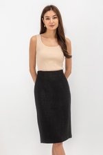 GISELLE TWEED PENCIL MIDI SKIRT