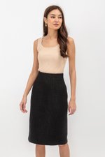 GISELLE TWEED PENCIL MIDI SKIRT