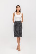 GISELLE TWEED PENCIL MIDI SKIRT
