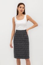 GISELLE TWEED PENCIL MIDI SKIRT