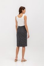 GISELLE TWEED PENCIL MIDI SKIRT