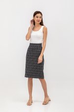 GISELLE TWEED PENCIL MIDI SKIRT