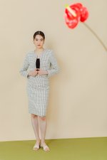 GISELLE TWEED PENCIL MIDI SKIRT