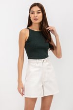 PATRICIA REVERSIBLE CUT IN KNIT TOP