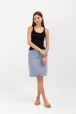 PATRICIA REVERSIBLE CUT IN KNIT TOP