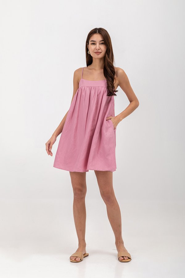 REESE BABYDOLL LINEN MINI DRESS