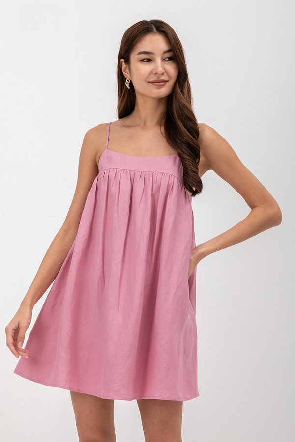REESE BABYDOLL LINEN MINI DRESS