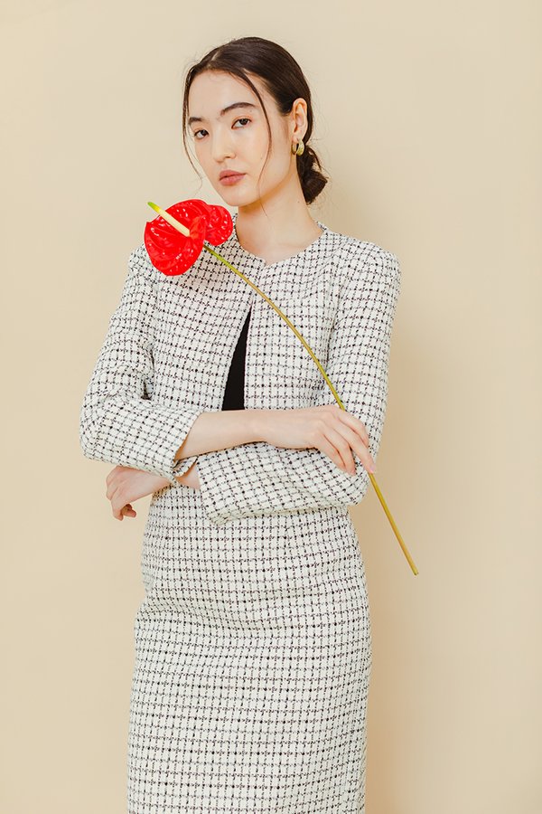 HELEN PATCH POCKET TWEED BLAZER HELEN PATCH POCKET TWEED BLAZER