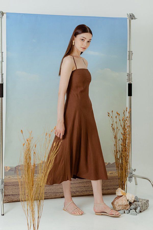 DEVON BIAS CUT MULTIWAY LINEN MAXI DRESS