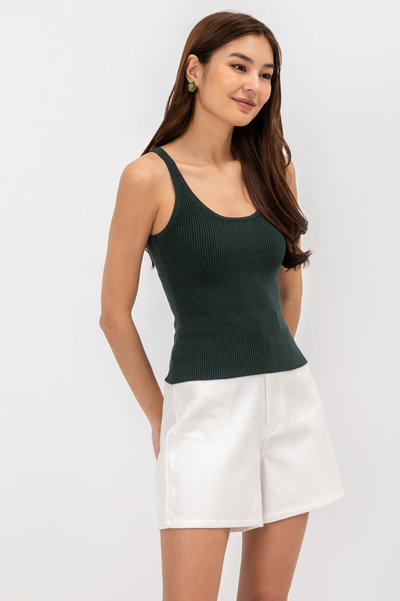 PATRICIA REVERSIBLE CUT IN KNIT TOP