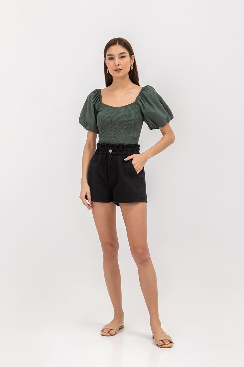 KAIROS DENIM PAPERBAG SHORTS