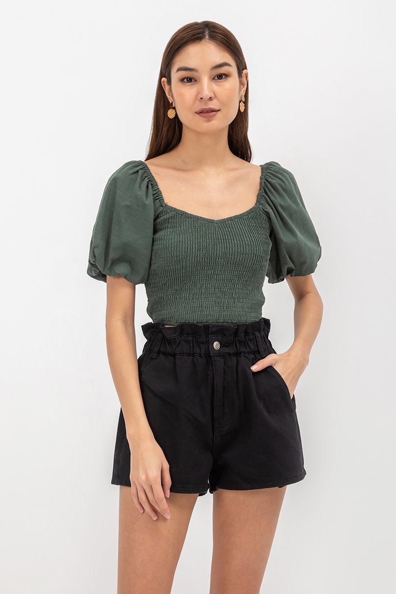 KAIROS DENIM PAPERBAG SHORTS