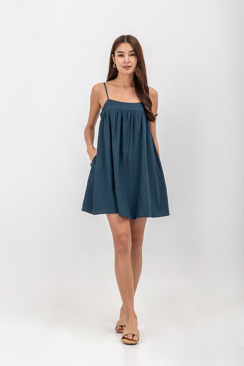 REESE BABYDOLL LINEN MINI DRESS