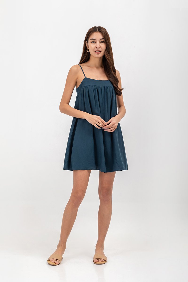 REESE BABYDOLL LINEN MINI DRESS