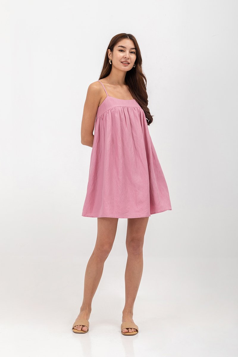 REESE BABYDOLL LINEN MINI DRESS