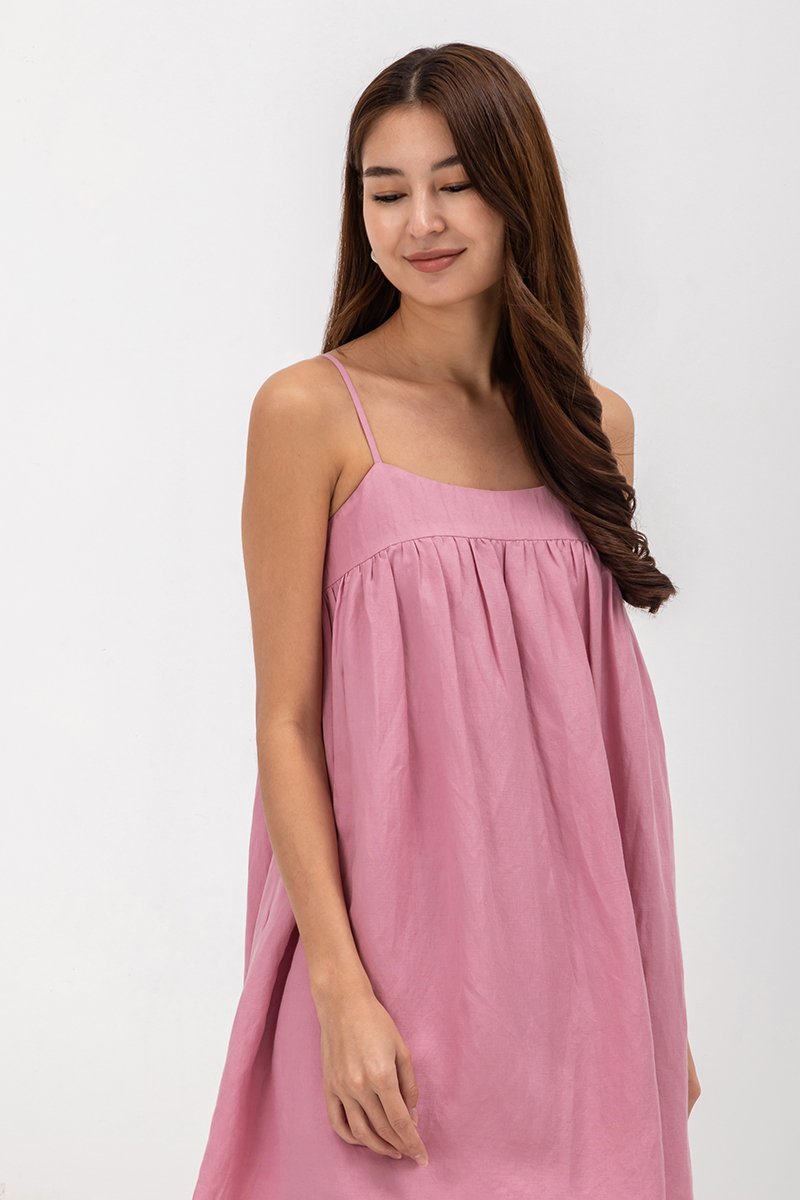 REESE BABYDOLL LINEN MINI DRESS