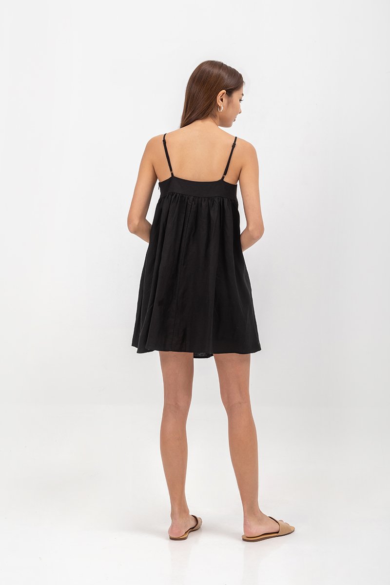 REESE BABYDOLL LINEN MINI DRESS
