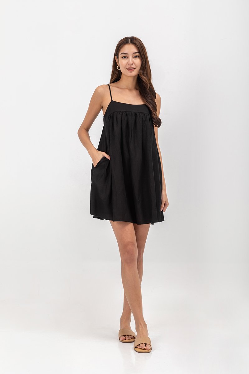 REESE BABYDOLL LINEN MINI DRESS