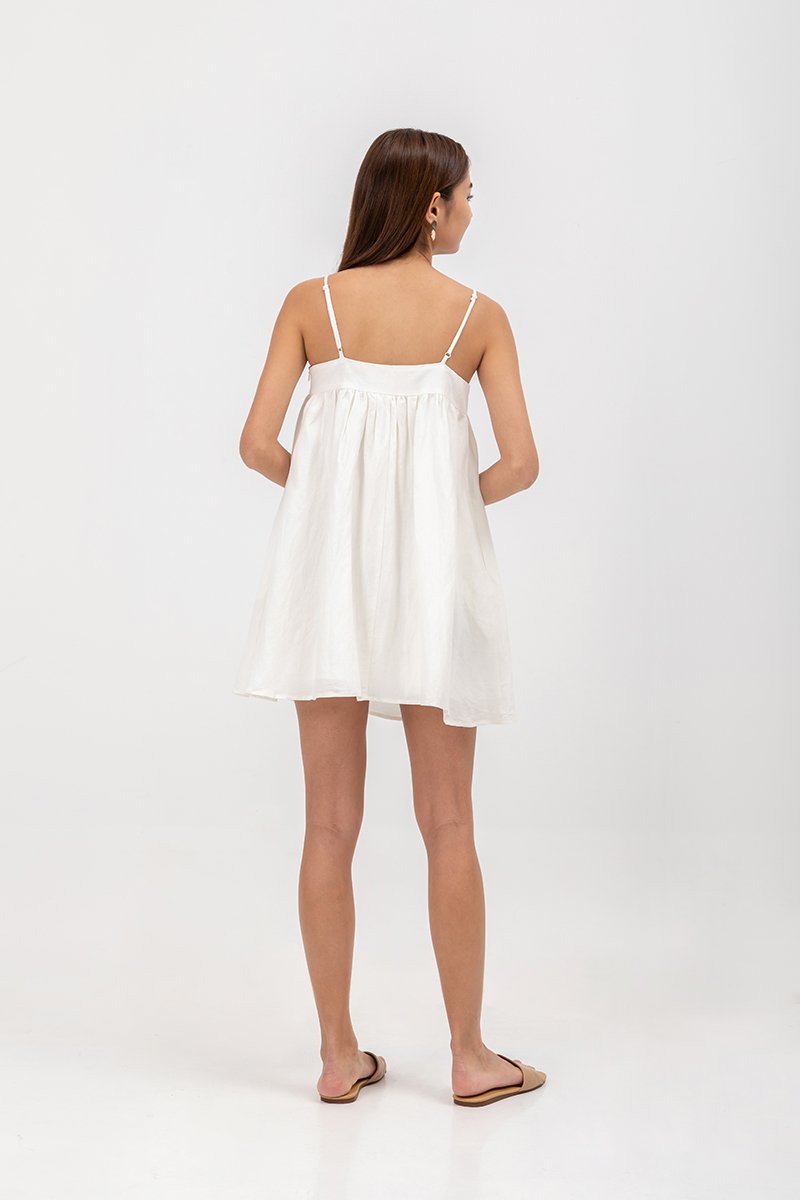 REESE BABYDOLL LINEN MINI DRESS