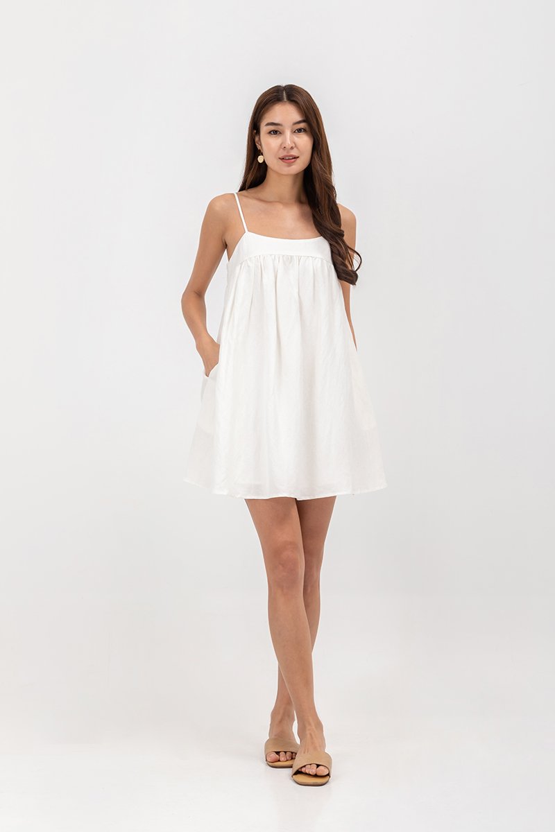 REESE BABYDOLL LINEN MINI DRESS