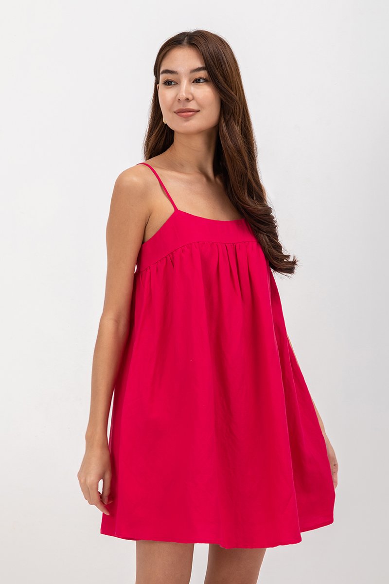 REESE BABYDOLL LINEN MINI DRESS
