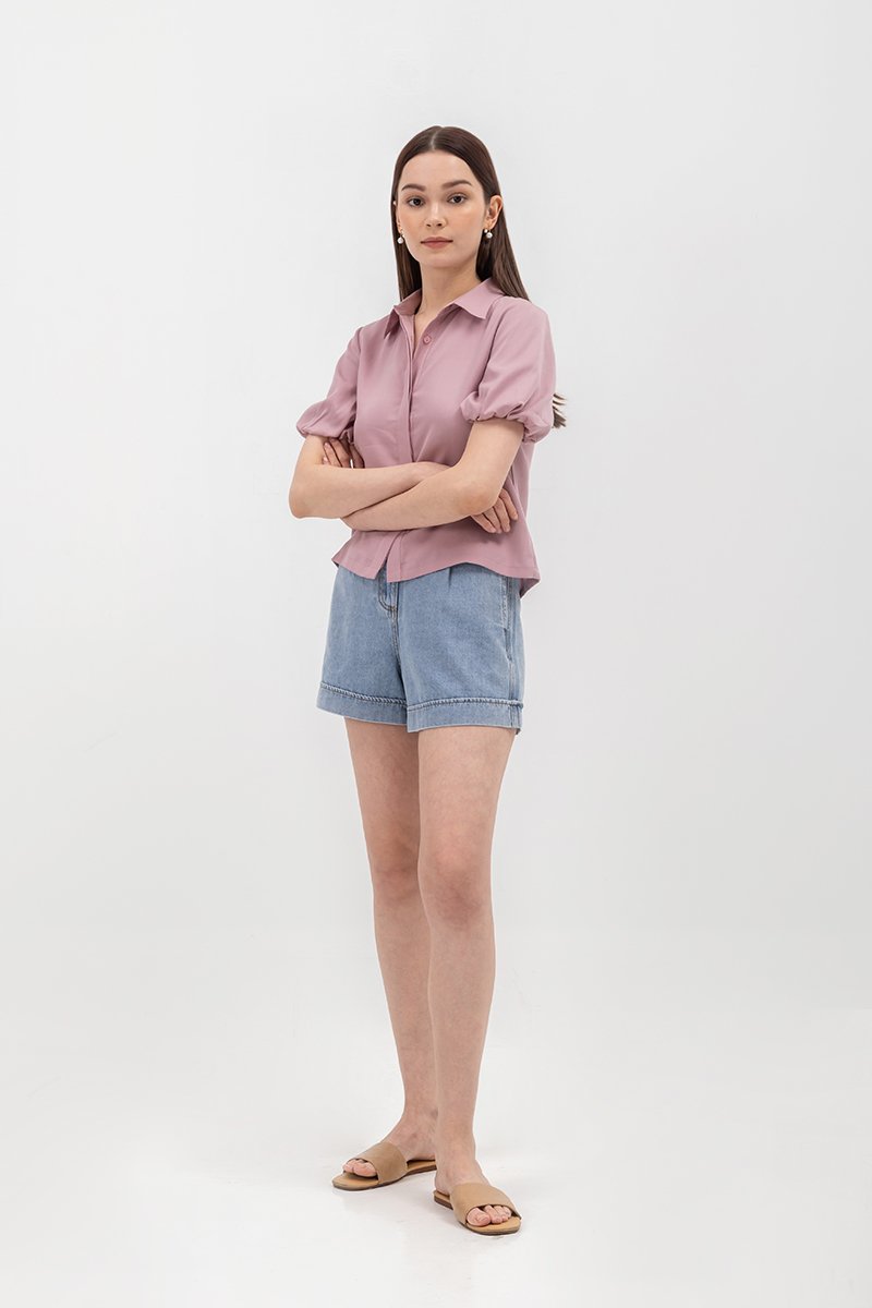 HEIDI PUFF SLEEVE TENCEL SHIRT