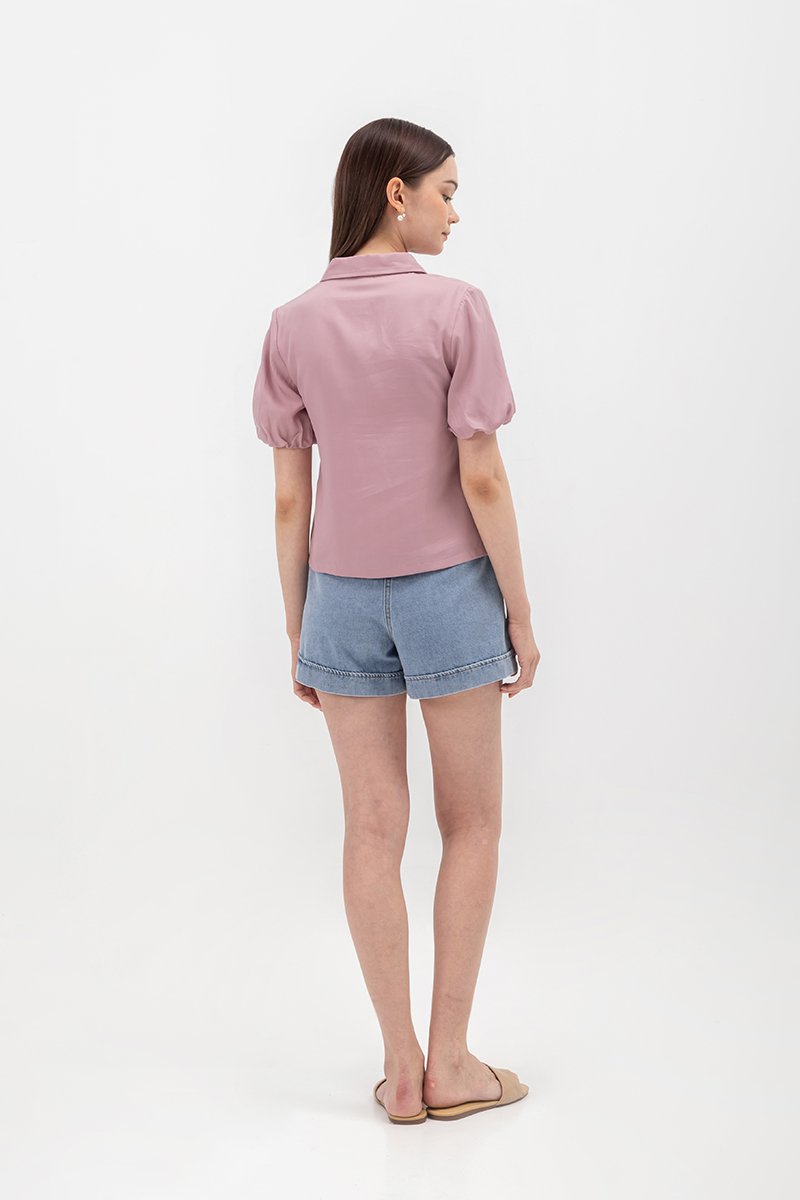 HEIDI PUFF SLEEVE TENCEL SHIRT
