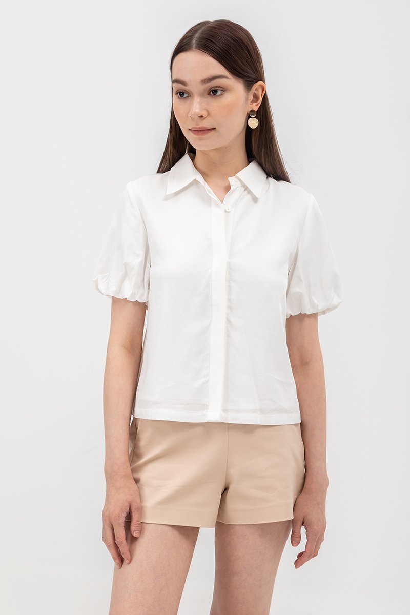 HEIDI PUFF SLEEVE TENCEL SHIRT