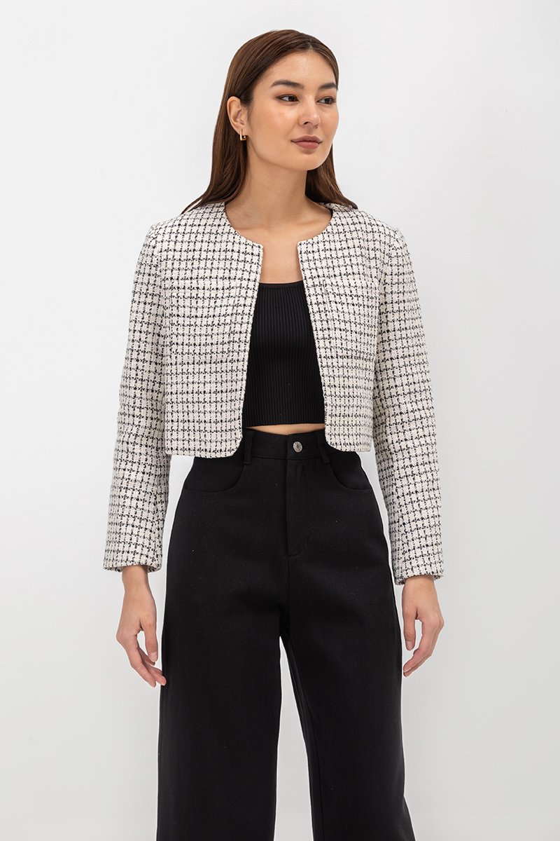 HELEN PATCH POCKET TWEED BLAZER